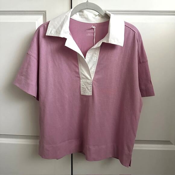 Everlane NWT The Retro Polo Organic Cotton Size: Small Color: Mauve - Picture 2 of 10